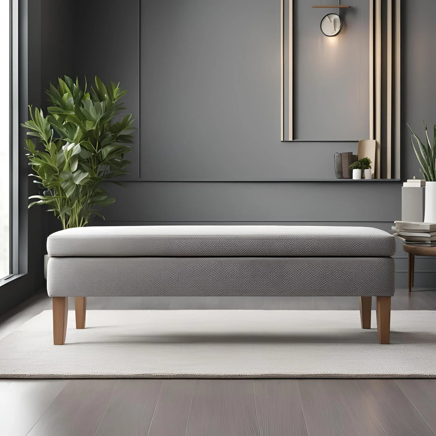 Handmade Fabric Wooden Bench - Ottoman - CRUZ INTERNATIONAL - Furniture Store